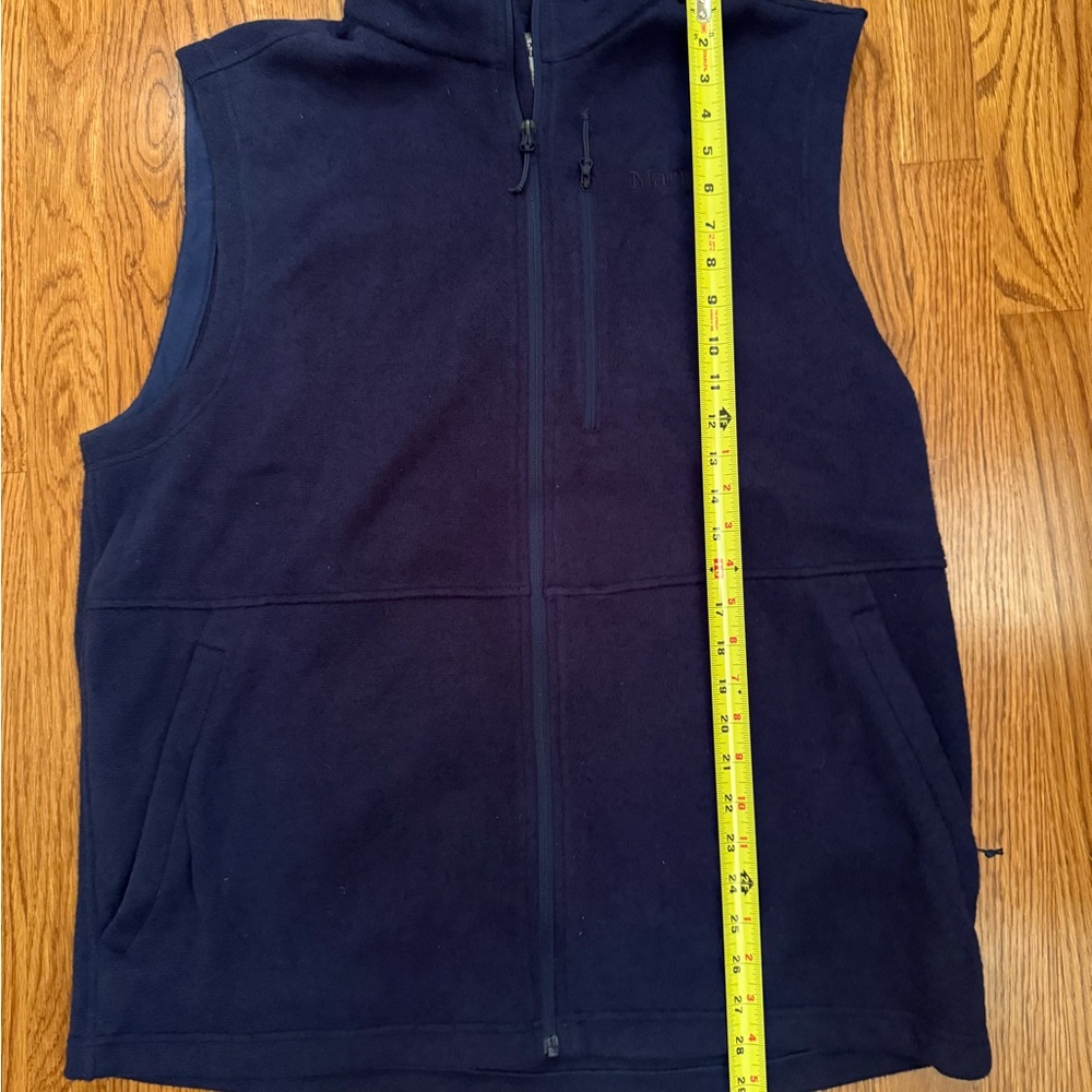 Men's Navy Blue Marmot fleece vest - Picture 2 of 8